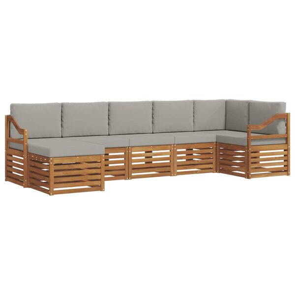 vidaXL Seturi de canapele cu pernă 7 pcs Gri natural și deschis