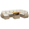 vidaXL Set canapele de grădină, 9 piese, cu perne, bej, poliratan