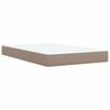 vidaXL Pat box spring cu saltea, cappuccino, 120x190cm piele ecologică