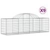 vidaXL Coșuri gabion arcuite 9 buc, 200x50x60/80 cm, fier galvanizat