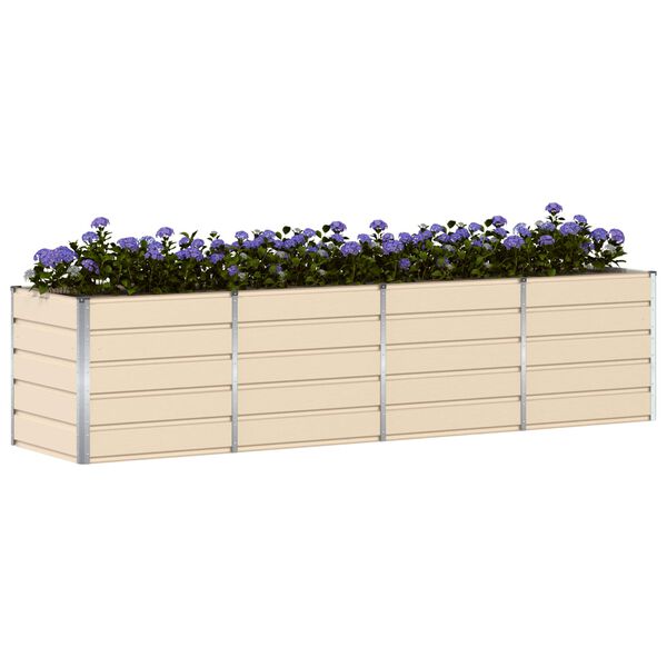 vidaXL Jardinieră Creme 240 x 80 x 75 cm Oțel