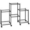 vidaXL Suport pentru flori cu roți, 83x25x63,5 cm, negru, fier