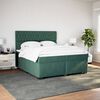 vidaXL Pat box spring cu saltea, verde &icirc;nchis, 200x200 cm, catifea