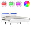vidaXL Cadru de pat cu benzi LED Alb 180 x 200 cm Piele artificială