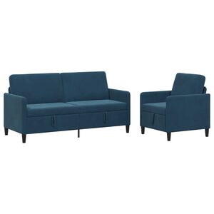 vidaXL Set de canapea cu spațiu de depozitare 2 buc. albastru