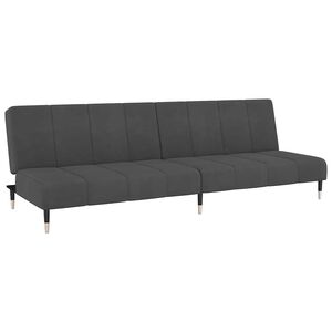 vidaXL Canapea extensibilă cu 2 locuri, gri &icirc;nchis, catifea