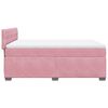 vidaXL Pat box spring cu saltea, roz, 140x190 cm, catifea