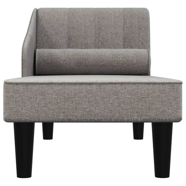 vidaXL Șezlong cu suport, gri deschis, material textil