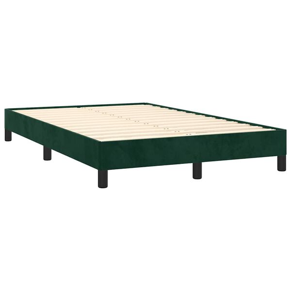 vidaXL Cadru de pat fără saltea verde &icirc;nchis 120x190 cm catifea