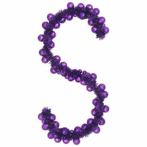 vidaXL Ghirlandă cu Bile de Crăciun LED-uri Violet 186 cm Polistiren