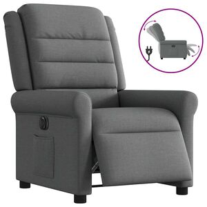 vidaXL Fotoliu rabatabil electric, gri &icirc;nchis, material textil