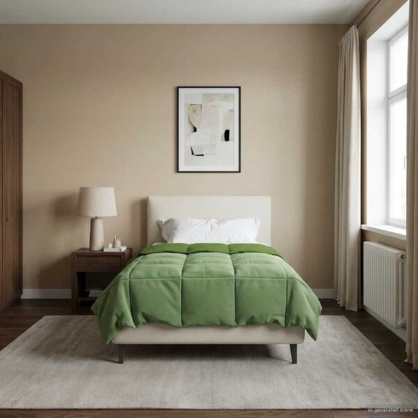 vidaXL Duvet complet pe tot parcursul anului Patos Verde 135 x 200 cm