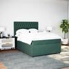 vidaXL Pat box spring cu saltea, verde &icirc;nchis, 140x190 cm, catifea