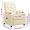 vidaXL Fotoliu rabatabil electric, crem, piele ecologică