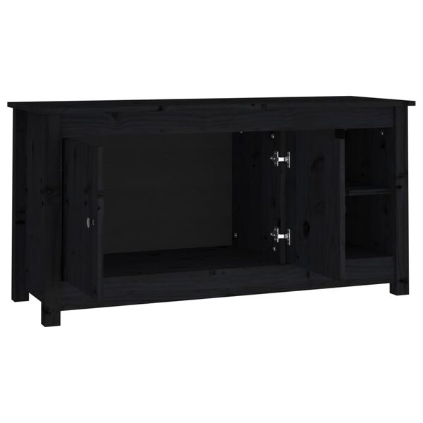 vidaXL Comodă TV, negru, 103x36,5x52 cm, lemn masiv de pin