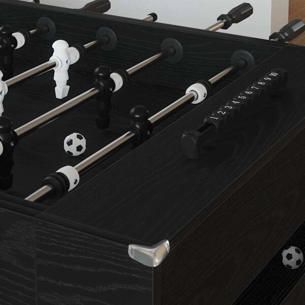 vidaXL Masă de Foosball Stejar Negru 146,5 x 74 x 85 cm Lemn compozit