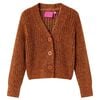 vidaXL Cardigan tricotat pentru copii, coniac, 92