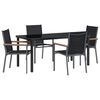 vidaXL Set de masă pentru grădină 5 buc. Negru