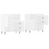 vidaXL Servante, 2 piese, alb, lemn prelucrat