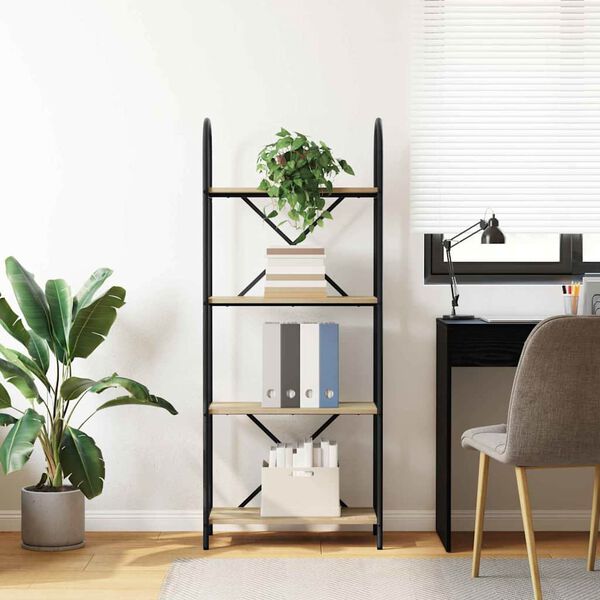 vidaXL Raft pentru cărți Stejar Sonoma 60 x 30 x 146 cm Lemn compozit