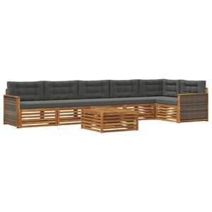 vidaXL Set de canapele de exterior cu pernă 7 pcs Natural și Antracit