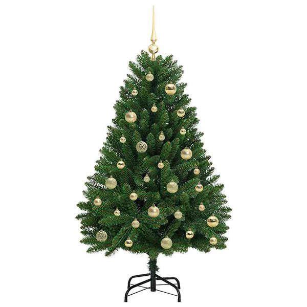 vidaXL Brad de Crăciun artificial cu 150 LED Verde 120 cm PVC și Metal