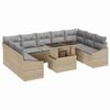 vidaXL Set de canapea 10 buc. Beige și gri deschis poliratan