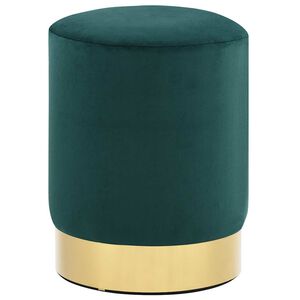 vidaXL Taburet, verde &icirc;nchis și auriu, catifea 28 x 36 cm