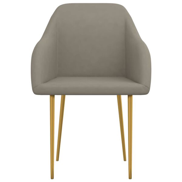 vidaXL Scaune de sufragerie, 2 buc., gri deschis, catifea