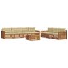 vidaXL Set de canapele de exterior cu pernă 8 pcs Natural și Bej