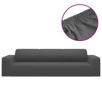 vidaXL Husă elastică pentru canapea 4 locuri poliester jersey antracit