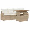 vidaXL Set de canapele pentru grădină 5 buc. Bej Rattan poli