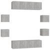 vidaXL Set de dulapuri TV, 8 piese, gri beton, lemn prelucrat