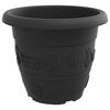 vidaXL Ghiveci rotund pentru flori 6 pcs Negru &Oslash; 26 x 21.5 cm Plastic