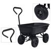 vidaXL Cărucior manual de grădină basculabil, negru, 300 kg, 75 L