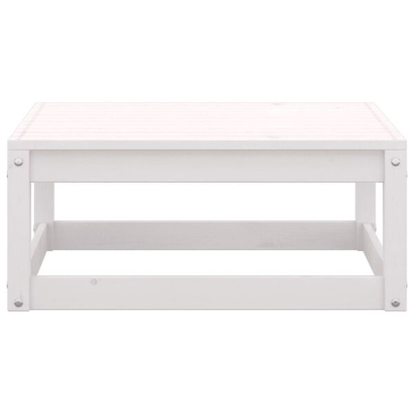 vidaXL Taburete de grădină cu perne, 2 buc., alb, lemn masiv de pin