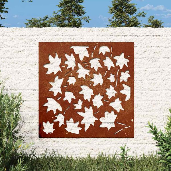 vidaXL Decorațiune perete grădină, 55x55cm, oțel corten, frunze arțar