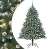 vidaXL Brad de Crăciun artificial Verde 210 cm PVC și Plastic și Oțel
