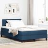 vidaXL Pat cu arcuri cu headboard albastru 120 x 190 cm țesătură