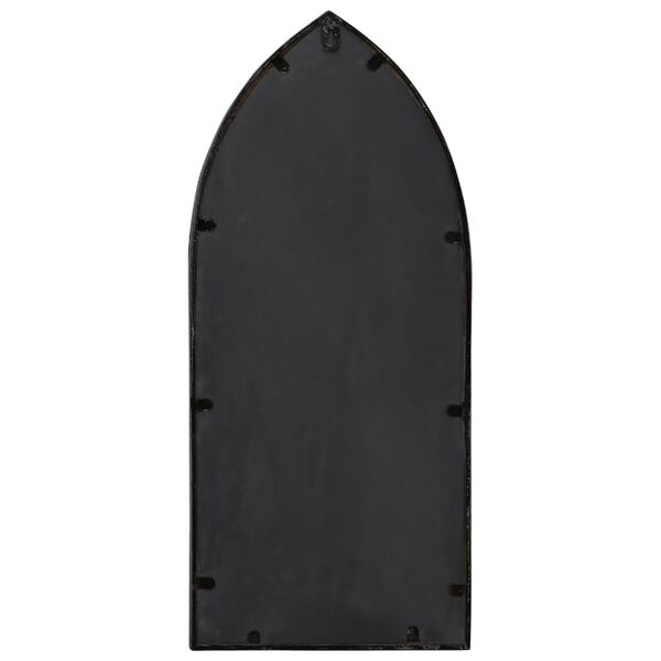 vidaXL Oglindă de grădină, negru, 70x30 cm, fier, uz exterior