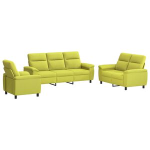 vidaXL Set de canapea 3 pcs Verde deschis Țesătură
