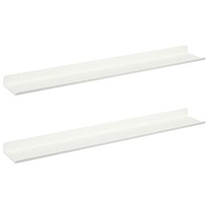 vidaXL Raft suspendat 2 buc. Alb 60 x 8,5 x 2,5 cm Oțel