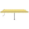 vidaXL Copertină autonomă retractabilă manual galben/alb 500x350 cm