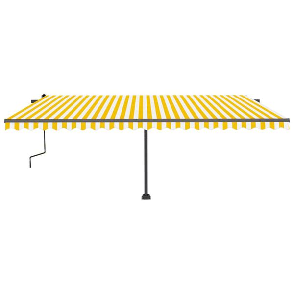 vidaXL Copertină autonomă retractabilă manual galben/alb 500x350 cm