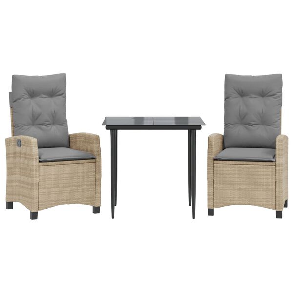 vidaXL Set mobilier pentru grădină, 5 piese, cu perne, bej, poliratan