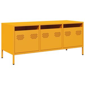 vidaXL Dulap TV, galben muștar, 101,5x39x43,5 cm, oțel laminat la rece