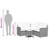 vidaXL Canapea de grădină cu masă și perne în formă L polirattan gri