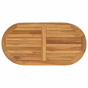 vidaXL Placă de masă Oval Lemn solid de tec natural