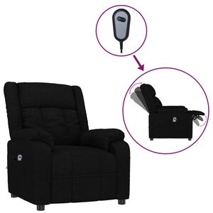 vidaXL Fotoliu rabatabil electric, negru, material textil