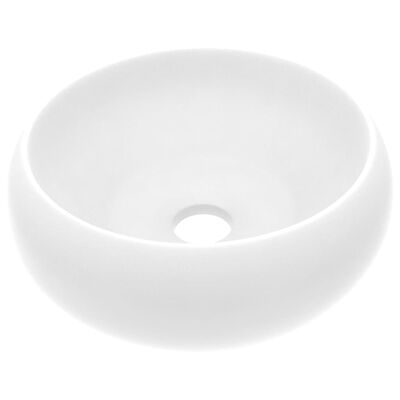 vidaXL Chiuvetă de baie lux alb mat 40x15 cm ceramică rotund